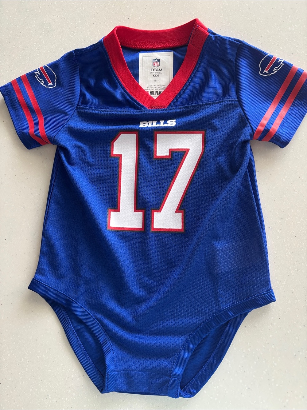 NFL Buffalo Bills Josh Allen Royal Blue & Red Infant Jersey Bodysuit #17